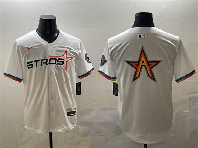 Men's White Houston Astros Team Big Logo 2025 City Connect Limited Stitched Baseball Jersey 001